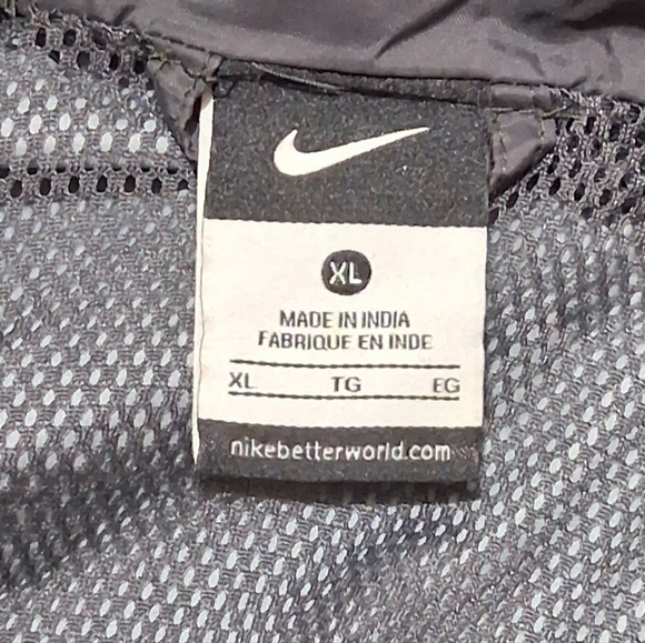 EUC NIKE/ The College of Idaho Sz. XL Black Mesh Lined Windbreaker - Picture 7 of 11